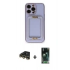 MARSİLYAN™- iPhone 14 Pro Max Kılıf Kozmos Minimal Prime - Siyah 360 Mat Full Body Arka Koruyucu + Raze Metal Kamera Lens - GD