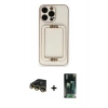 MARSİLYAN™- iPhone 14 Pro Max Kılıf Kozmos Minimal Prime - Siyah 360 Mat Full Body Arka Koruyucu + Raze Metal Kamera Lens - GD