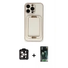 MARSİLYAN™- iPhone 14 Pro Max Kılıf Kozmos Minimal Prime - Siyah 360 Mat Full Body Arka Koruyucu + PVD Metal Kamera Lens - TU