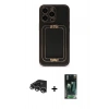 MARSİLYAN™- iPhone 14 Pro Max Kılıf Kozmos Minimal Prime - Siyah 360 Mat Full Body Arka Koruyucu + Raze Metal Kamera Lens - GS