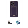 MARSİLYAN™- iPhone 14 Pro Max Kılıf Kozmos Minimal Prime - Siyah 3D Antistatik Cam Ekran Koruyucu + Bilvis Titan Kamera Lens - DNMR