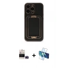 MARSİLYAN™- iPhone 14 Pro Max Kılıf Kozmos Minimal Prime - Siyah 3D Antistatik Cam Ekran Koruyucu + Bilvis Titan Kamera Lens - DNMR