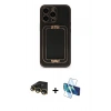 MARSİLYAN™- iPhone 14 Pro Max Kılıf Kozmos Minimal Prime - Siyah 3D Antistatik Cam Ekran Koruyucu + Raze Metal Kamera Lens - GD