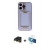 MARSİLYAN™- iPhone 14 Pro Max Kılıf Kozmos Minimal Prime - Siyah 3D Antistatik Cam Ekran Koruyucu + Raze Metal Kamera Lens - GD