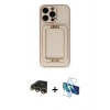 MARSİLYAN™- iPhone 14 Pro Max Kılıf Kozmos Minimal Prime - Siyah 3D Antistatik Cam Ekran Koruyucu + Raze Metal Kamera Lens - GD