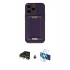 MARSİLYAN™- iPhone 14 Pro Max Kılıf Kozmos Minimal Prime - Siyah 3D Antistatik Cam Ekran Koruyucu + Raze Metal Kamera Lens - GD