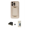 MARSİLYAN™- iPhone 14 Pro Max Kılıf Kozmos Minimal Prime - Siyah 6D Mat Seramik Hayalet Nano Ekran Koruyucu + Raze Metal Kamera Lens - GD