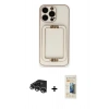 MARSİLYAN™- iPhone 14 Pro Max Kılıf Kozmos Minimal Prime - Siyah 6D Mat Seramik Hayalet Nano Ekran Koruyucu + Raze Metal Kamera Lens - GS
