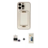MARSİLYAN™- iPhone 14 Pro Max Kılıf Kozmos Minimal Prime - Siyah 6D Mat Seramik Hayalet Nano Ekran Koruyucu + Bilvis Titan Kamera Lens - GD