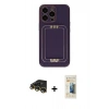 MARSİLYAN™- iPhone 14 Pro Max Kılıf Kozmos Minimal Prime - Siyah 6D Mat Seramik Hayalet Nano Ekran Koruyucu + Raze Metal Kamera Lens - GD