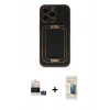 MARSİLYAN™- iPhone 14 Pro Max Kılıf Kozmos Minimal Prime - Siyah 6D Mat Seramik Hayalet Nano Ekran Koruyucu + Bilvis Titan Kamera Lens - GS