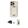 MARSİLYAN™- iPhone 14 Pro Max Kılıf Kozmos Minimal Prime - Siyah 6D Mat Seramik Hayalet Nano Ekran Koruyucu + Raze Metal Kamera Lens - GD
