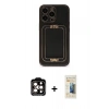 MARSİLYAN™- iPhone 14 Pro Max Kılıf Kozmos Minimal Prime - Siyah 6D Mat Seramik Hayalet Nano Ekran Koruyucu + PVD Metal Kamera Lens - TU