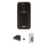 MARSİLYAN™- iPhone 14 Pro Max Kılıf Kozmos Minimal Prime - Siyah 6D Mat Seramik Hayalet Nano Ekran Koruyucu + Raze Metal Kamera Lens - GD