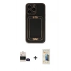 MARSİLYAN™- iPhone 14 Pro Max Kılıf Kozmos Minimal Prime - Siyah 6D Mat Seramik Hayalet Nano Ekran Koruyucu + Bilvis Titan Kamera Lens - SH