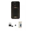 MARSİLYAN™- iPhone 14 Pro Max Kılıf Kozmos Minimal Prime - Siyah 6D Mat Seramik Hayalet Nano Ekran Koruyucu + Bilvis Titan Kamera Lens - GD