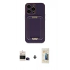 MARSİLYAN™- iPhone 14 Pro Max Kılıf Kozmos Minimal Prime - Siyah 6D Mat Seramik Hayalet Nano Ekran Koruyucu + Bilvis Titan Kamera Lens - SH
