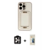 MARSİLYAN™- iPhone 14 Pro Max Kılıf Kozmos Minimal Prime - Siyah 6D Mat Seramik Hayalet Nano Ekran Koruyucu + PVD Metal Kamera Lens - TU