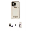 MARSİLYAN™- iPhone 14 Pro Max Kılıf Kozmos Minimal Prime - Siyah Bilvis 3D Mat Cam Ekran Koruyucu + Gümüş Bilvis Titan Kamera Lens