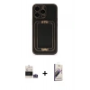 MARSİLYAN™- iPhone 14 Pro Max Kılıf Kozmos Minimal Prime - Siyah Bilvis 3D Mat Cam Ekran Koruyucu + Gümüş Bilvis Titan Kamera Lens