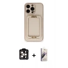 MARSİLYAN™- iPhone 14 Pro Max Kılıf Kozmos Minimal Prime - Siyah Bilvis 3D Mat Cam Ekran Koruyucu + PVD Metal Kamera Lens - TU