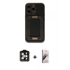 MARSİLYAN™- iPhone 14 Pro Max Kılıf Kozmos Minimal Prime - Siyah Bilvis 3D Mat Cam Ekran Koruyucu + PVD Metal Kamera Lens - TU