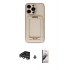 MARSİLYAN™- iPhone 14 Pro Max Kılıf Kozmos Minimal Prime - Siyah Bilvis 3D Mat Cam Ekran Koruyucu + Raze Metal Kamera Lens - GS