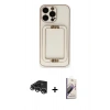 MARSİLYAN™- iPhone 14 Pro Max Kılıf Kozmos Minimal Prime - Siyah Bilvis 3D Mat Cam Ekran Koruyucu + Raze Metal Kamera Lens - GS