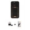 MARSİLYAN™- iPhone 14 Pro Max Kılıf Kozmos Minimal Prime - Siyah Bilvis 3D Mat Cam Ekran Koruyucu + Siyah Bilvis Titan Kamera Lens