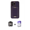 MARSİLYAN™- iPhone 14 Pro Max Kılıf Kozmos Minimal Prime - Siyah Bilvis 5in1 3D Magic Cam Ekran Koruyucu + PVD Metal Kamera Lens - TU
