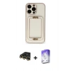 MARSİLYAN™- iPhone 14 Pro Max Kılıf Kozmos Minimal Prime - Siyah Bilvis 5in1 3D Magic Cam Ekran Koruyucu + Raze Metal Kamera Lens - GD