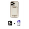 MARSİLYAN™- iPhone 14 Pro Max Kılıf Kozmos Minimal Prime - Siyah Bilvis 5in1 3D Magic Cam Ekran Koruyucu + PVD Metal Kamera Lens - TU