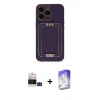 MARSİLYAN™- iPhone 14 Pro Max Kılıf Kozmos Minimal Prime - Siyah Bilvis 5in1 3D Magic Cam Ekran Koruyucu + Bilvis Titan Kamera Lens - SH