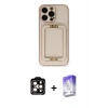 MARSİLYAN™- iPhone 14 Pro Max Kılıf Kozmos Minimal Prime - Siyah Bilvis 5in1 3D Magic Cam Ekran Koruyucu + PVD Metal Kamera Lens - TU
