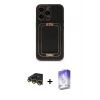 MARSİLYAN™- iPhone 14 Pro Max Kılıf Kozmos Minimal Prime - Siyah Bilvis 5in1 3D Magic Cam Ekran Koruyucu + Raze Metal Kamera Lens - GD