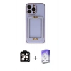 MARSİLYAN™- iPhone 14 Pro Max Kılıf Kozmos Minimal Prime - Siyah Bilvis 5in1 3D Magic Cam Ekran Koruyucu + PVD Metal Kamera Lens - TU
