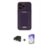 MARSİLYAN™- iPhone 14 Pro Max Kılıf Kozmos Minimal Prime - Siyah Bilvis 5in1 3D Magic Cam Ekran Koruyucu + Raze Metal Kamera Lens - GD