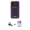MARSİLYAN™- iPhone 14 Pro Max Kılıf Kozmos Minimal Prime - Siyah Bilvis 5in1 3D Magic Cam Ekran Koruyucu + Bilvis Titan Kamera Lens - GD