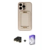 MARSİLYAN™- iPhone 14 Pro Max Kılıf Kozmos Minimal Prime - Siyah Bilvis 5in1 3D Magic Cam Ekran Koruyucu + Raze Metal Kamera Lens - GD
