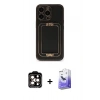 MARSİLYAN™- iPhone 14 Pro Max Kılıf Kozmos Minimal Prime - Siyah Bilvis 5in1 5D Magic Hayalet Cam Ekran Koruyucu + PVD Metal Kamera Lens - TU