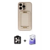 MARSİLYAN™- iPhone 14 Pro Max Kılıf Kozmos Minimal Prime - Siyah Bilvis 5in1 5D Magic Hayalet Cam Ekran Koruyucu + PVD Metal Kamera Lens - TU