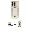 MARSİLYAN™- iPhone 14 Pro Max Kılıf Kozmos Minimal Prime - Siyah Bilvis Hayalet Cam Ekran Koruyucu + Gümüş Bilvis Titan Kamera Lens