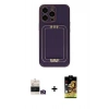 MARSİLYAN™- iPhone 14 Pro Max Kılıf Kozmos Minimal Prime - Siyah Buffer Cam Ekran Koruyucu + Bilvis Titan Kamera Lens - GD