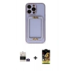 MARSİLYAN™- iPhone 14 Pro Max Kılıf Kozmos Minimal Prime - Siyah Buffer Cam Ekran Koruyucu + Gümüş Bilvis Titan Kamera Lens