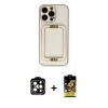 MARSİLYAN™- iPhone 14 Pro Max Kılıf Kozmos Minimal Prime - Siyah Buffer Cam Ekran Koruyucu + PVD Metal Kamera Lens - TU