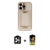 MARSİLYAN™- iPhone 14 Pro Max Kılıf Kozmos Minimal Prime - Siyah Buffer Cam Ekran Koruyucu + PVD Metal Kamera Lens - TU