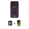 MARSİLYAN™- iPhone 14 Pro Max Kılıf Kozmos Minimal Prime - Siyah Buffer Cam Ekran Koruyucu + PVD Metal Kamera Lens - TU