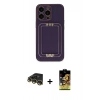 MARSİLYAN™- iPhone 14 Pro Max Kılıf Kozmos Minimal Prime - Siyah Buffer Cam Ekran Koruyucu + Raze Metal Kamera Lens - GD