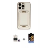 MARSİLYAN™- iPhone 14 Pro Max Kılıf Kozmos Minimal Prime - Siyah Buffer Hayalet Cam Ekran Koruyucu + Bilvis Titan Kamera Lens - GD