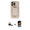 MARSİLYAN™- iPhone 14 Pro Max Kılıf Kozmos Minimal Prime - Siyah Buffer Hayalet Cam Ekran Koruyucu + Bilvis Titan Kamera Lens - GD